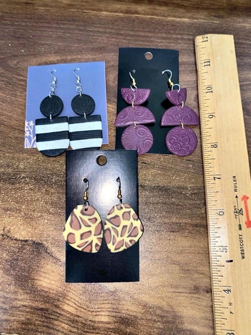 Polymer clay earrings bundle with surgical steel hooks